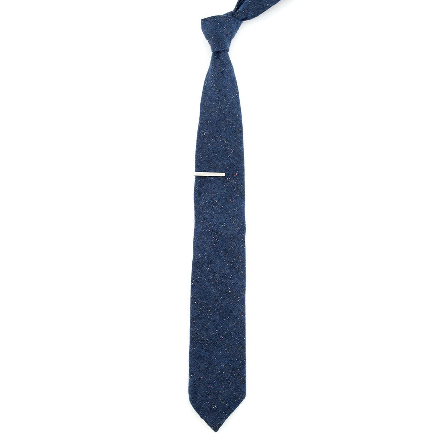 Unlined Donegal Wool Navy Tie | Wool Ties | Tie Bar