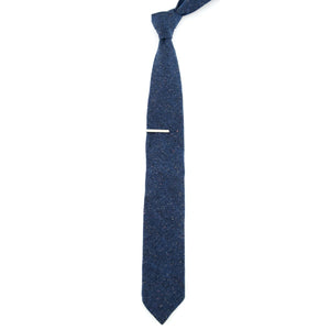 Unlined Donegal Wool Navy Tie