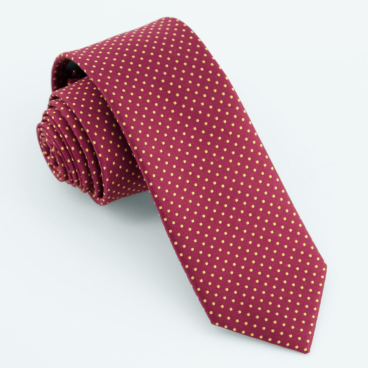 Burgundy Dot Tie Combo for Weddings | Tie Bar