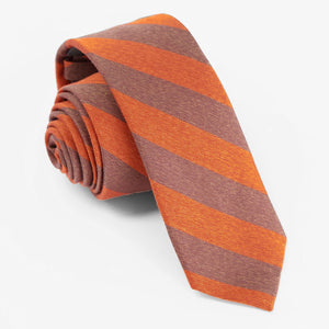 Textured Double Stripe Rust Tie featured image
