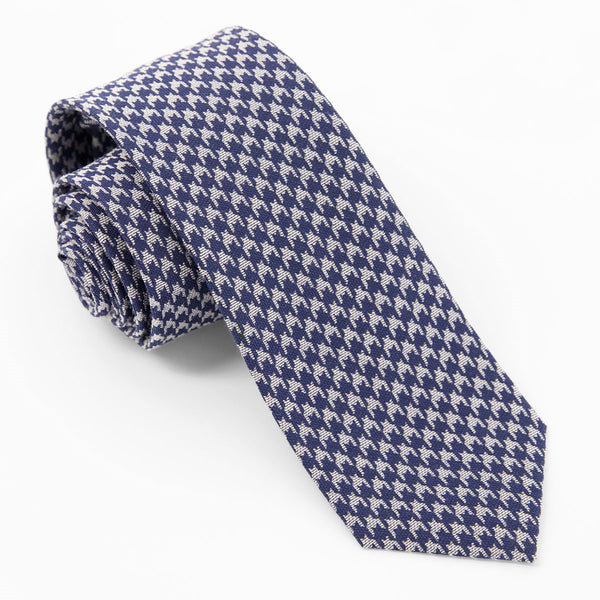 Royal Houndstooth Navy Tie | Wool Ties | Tie Bar