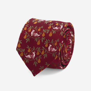 Partridge in a Pear Tree Burgundy Tie featured image