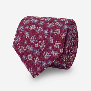 Marguerite Floral Burgundy Tie