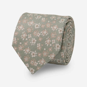 Marguerite Floral Sage Green Tie featured image