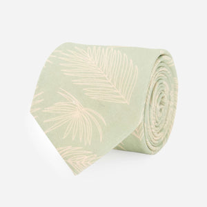 Palm Frond Sage Green Tie