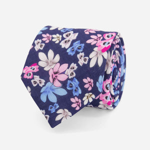 Tossed Lillies Navy Tie featured image