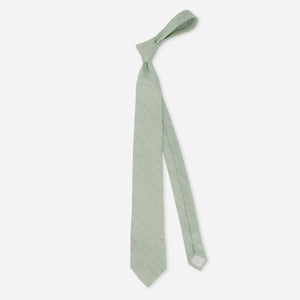 Solid Slub Linen Sage Green Tie alternated image 1
