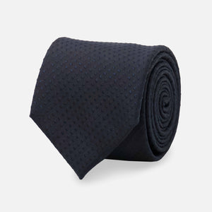 Tonal Square Dot Navy Tie