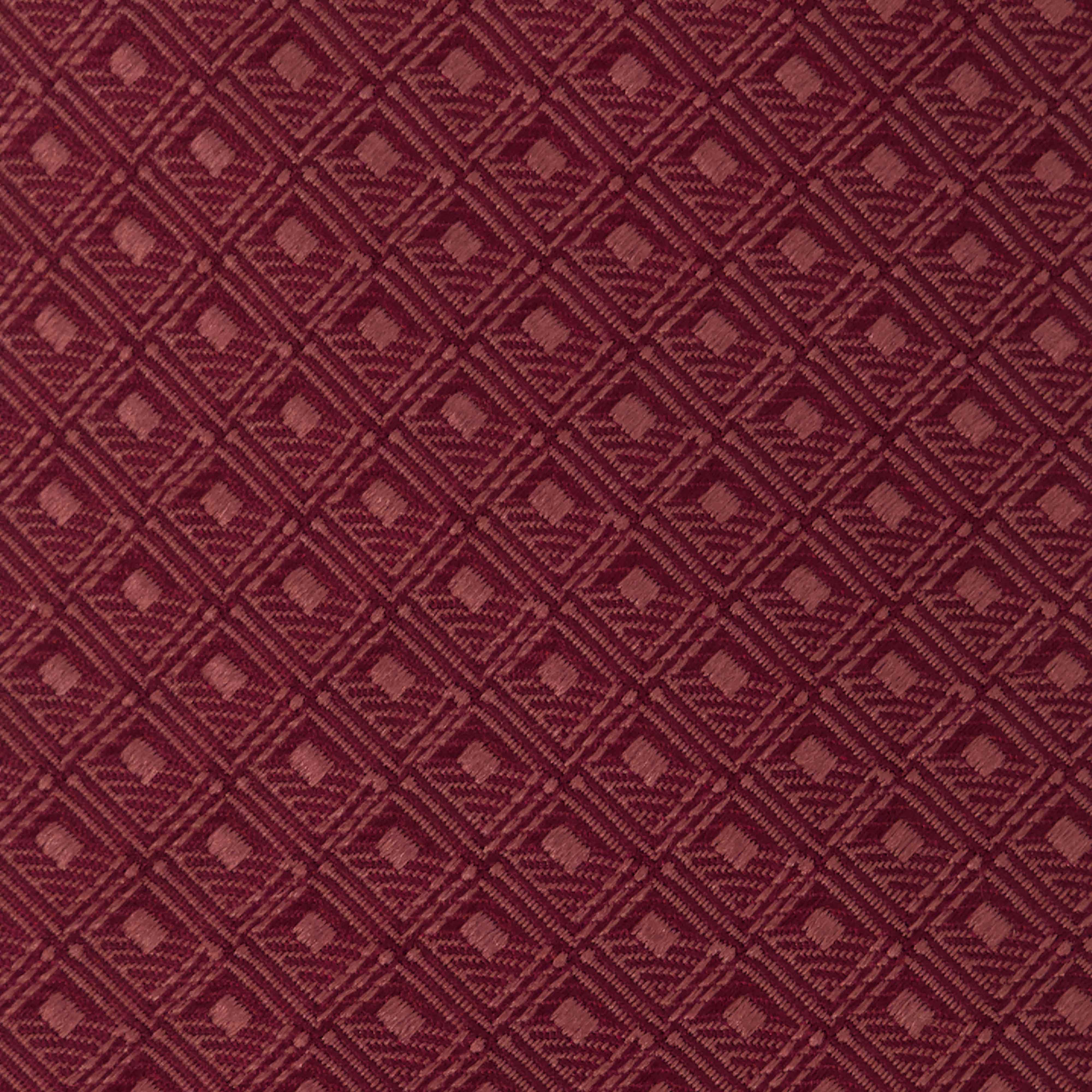 Burgundy Diamond Tie and Pocket square - MenDo Ties
