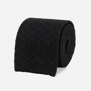 Diamond Knit Black Tie