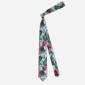 Tie Bar | Shotgun Wedding Hibiscus Hideout Light Blue Tie alternated image 1