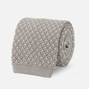 Knitted Dots Silver Tie featured image