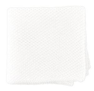 Solid Knit White Pocket Square featured image