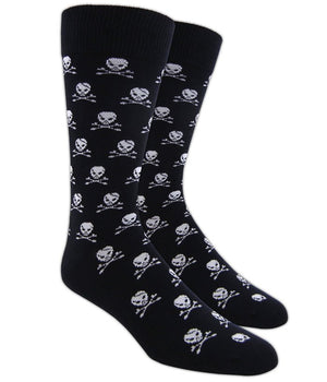 Skull And Crossbones Navy Dress Socks featured image