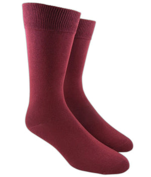 Solid Burgundy Dress Socks