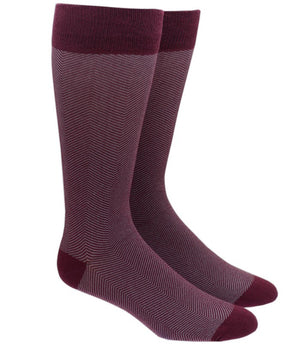 Herringbone Burgundy Dress Socks featured image