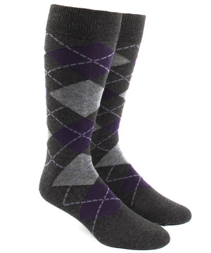 Argyle Charcoal Dress Socks