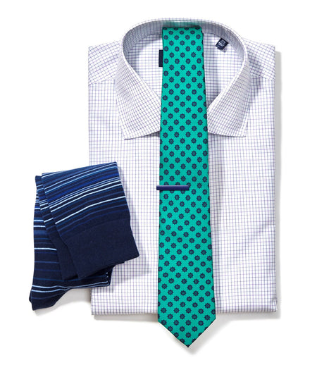 Multistripe Blues Dress Socks | Cotton Socks | Tie Bar