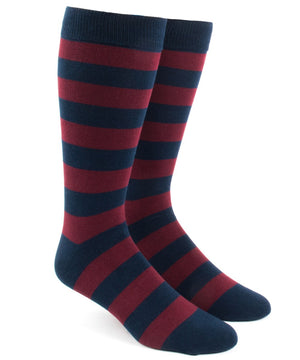 Super Stripe Burgundy Dress Socks