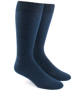 Solid Texture Navy Dress Socks