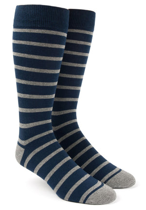 Trad Stripe Classic Navy Dress Socks