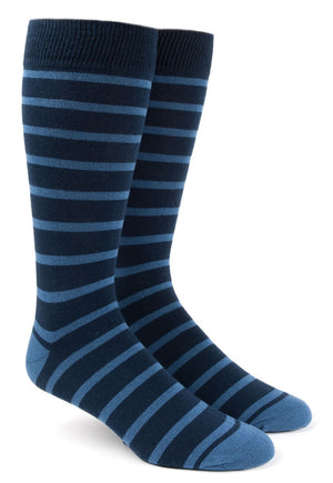 Trad Stripe Light Blue Dress Socks