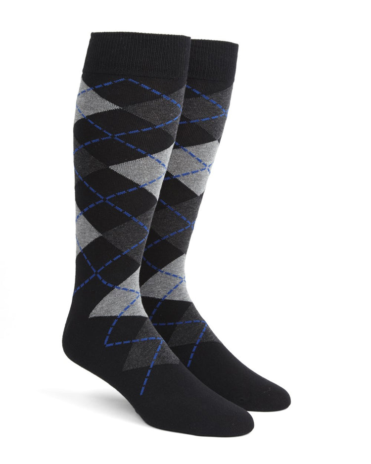 Argyle Black Dress Socks | Cotton Socks | Tie Bar