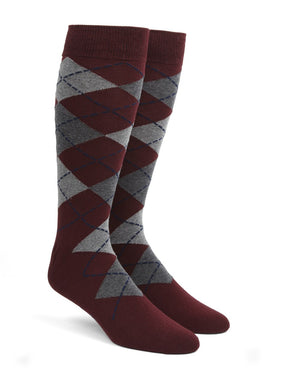 Argyle Burgundy Dress Socks featured image