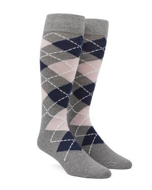 Argyle Blush Pink Dress Socks