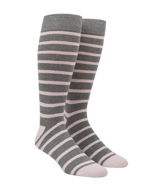 Trad Stripe Blush Pink Dress Socks