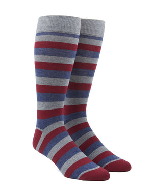 Varios Stripe Red Dress Socks