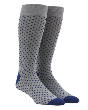 Pindot Grey Dress Socks