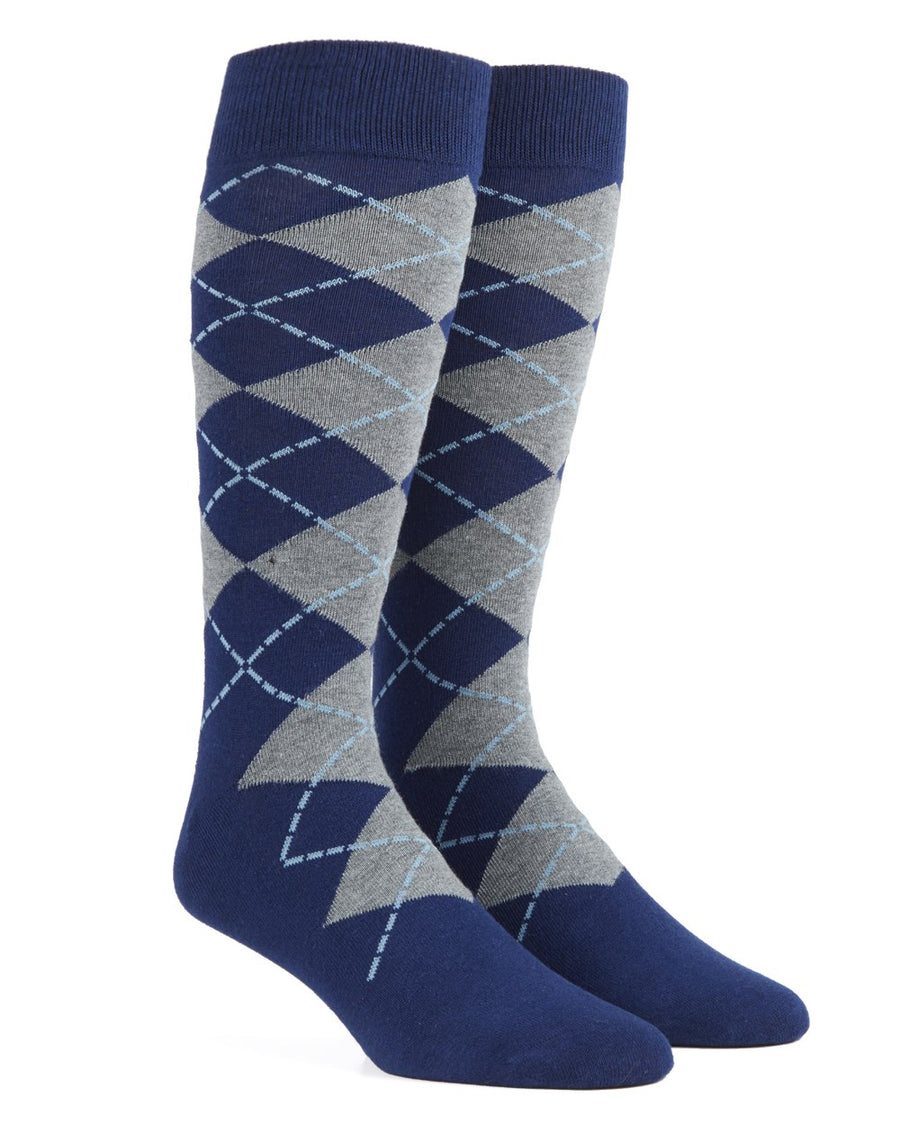 New Argyle Navy Dress Socks | Cotton Socks | Tie Bar