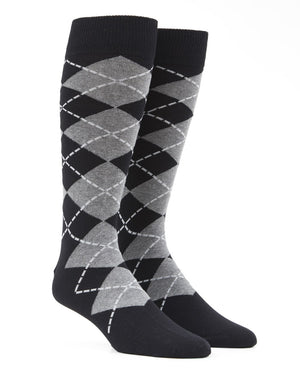 New Argyle Black Dress Socks