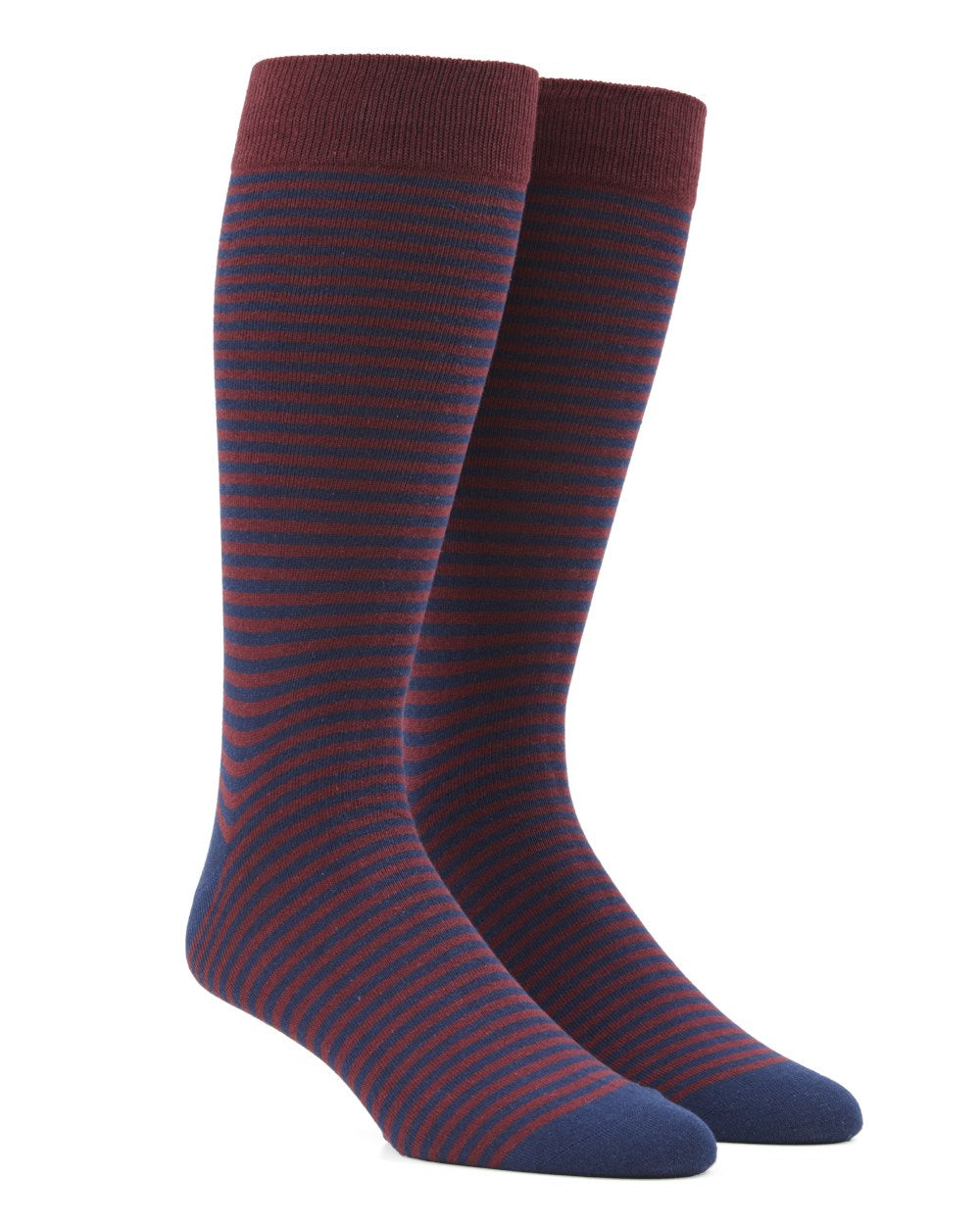 Thin Stripes Burgundy Dress Socks | Cotton Socks | Tie Bar