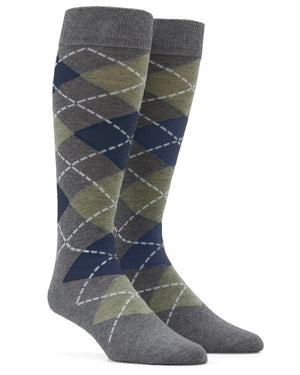 Argyle Sage Green Dress Socks