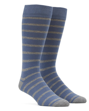 Trad Stripe Slate Blue Dress Socks