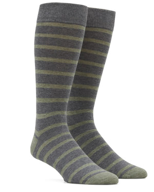 Trad Stripe Sage Green Dress Socks