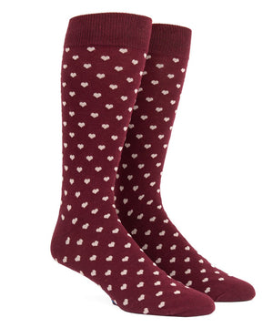 Band Of Hearts Burgundy Dress Socks featured image
