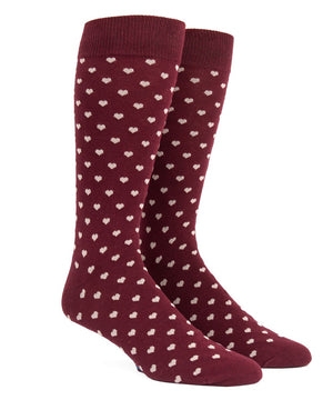 Band Of Hearts Burgundy Dress Socks