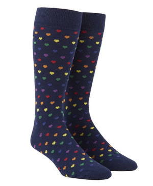 The Equality Pride Sock Navy Dress Socks