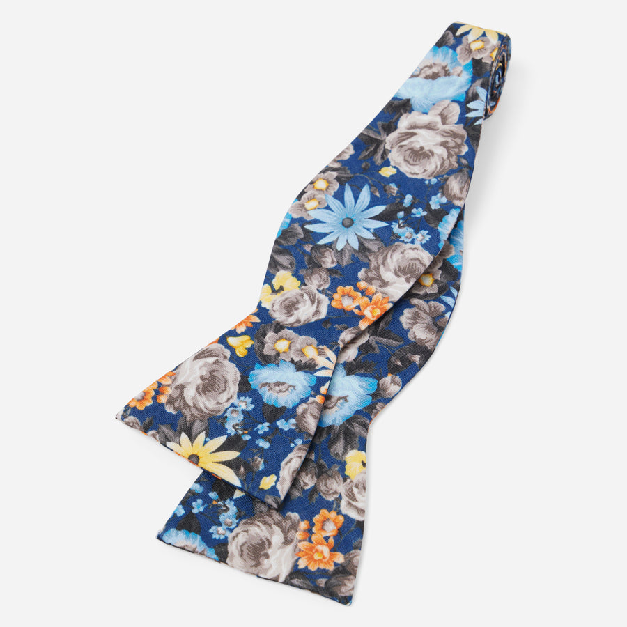 Duke Floral Navy Bow Tie | Linen Bow Ties | Tie Bar