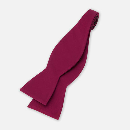 Grosgrain Solid Burgundy Bow Tie | Silk Bow Ties | Tie Bar