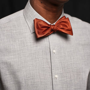 Grosgrain Solid Burnt Orange Bow Tie alternated image 3