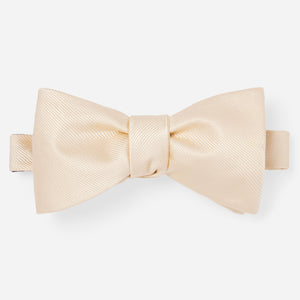 Grosgrain Solid Light Champagne Bow Tie featured image