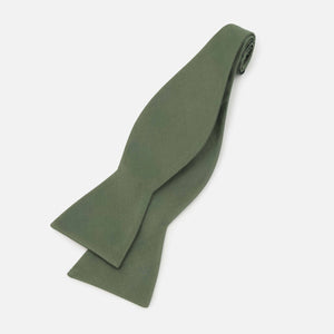 Herringbone Vow Olive Bow Tie