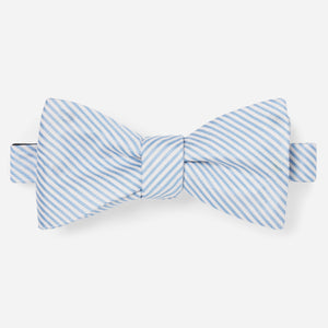 Mumu Weddings - Coastal Stripe Steel Blue Bow Tie