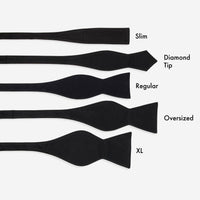 Solid Satin Black Bow Tie | Silk Bow Ties | Tie Bar