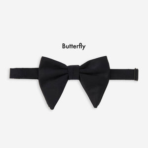 Solid Satin Black Bow Tie