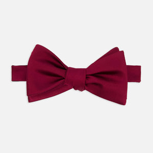 Solid Satin Burgundy Bow Tie